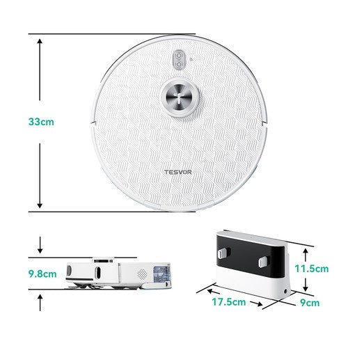 Tesvor S8 Pro 2-ühes robottolmuimeja pühkimis- ja puhastusfunktsiooniga 6000 Pa
