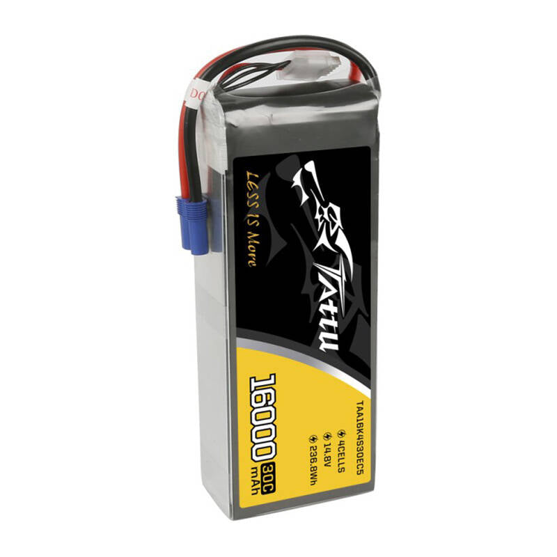 Tattu 16000mAh 14.8V 30C 4S1P Lipo Battery Pack with EC5