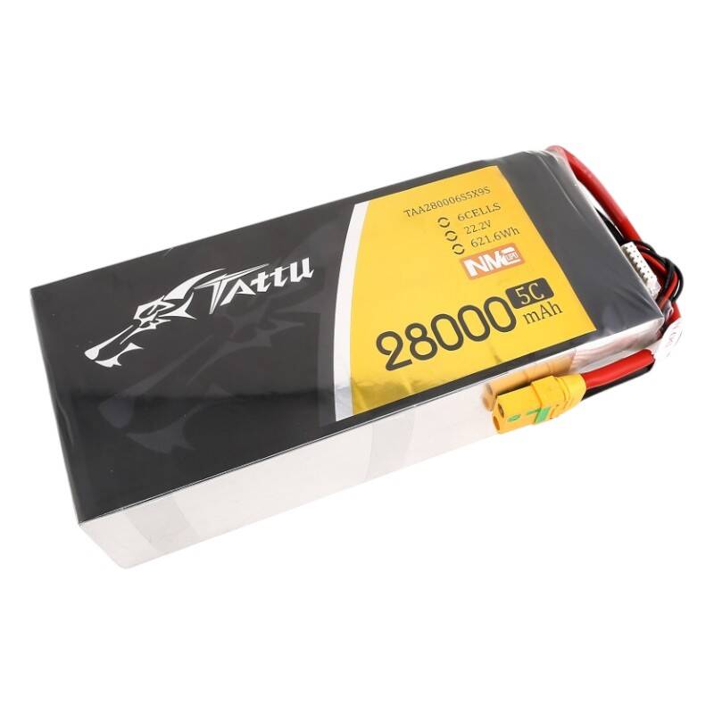 Tattu NMC 28000mAh 22.2V 5C 6S1P Lipo Battery Pack with XT90-S plug