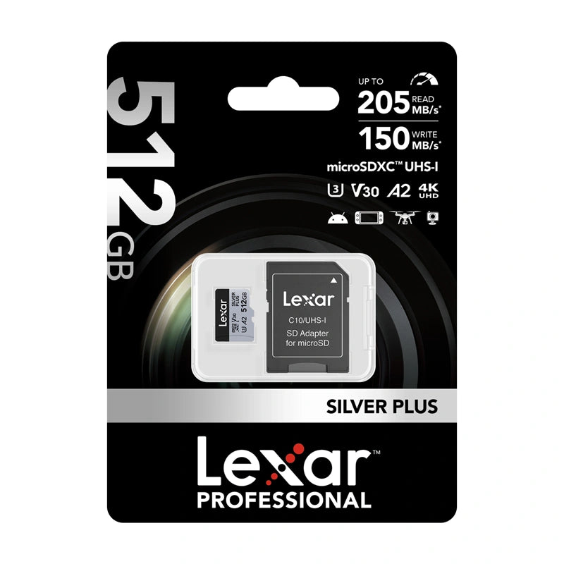 Karta pamięci Lexar High-Performance Silver Plus microSDXC 512GB + adapter