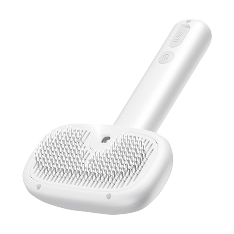 Rojeco hair grooming brush with steam function (white)