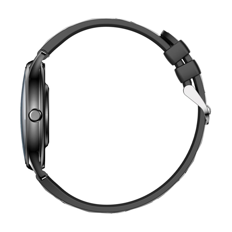 COLMI L28 Smart Watch (black silicone + black leather strap)
