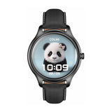 COLMI L28 Smart Watch (black silicone + black leather strap)