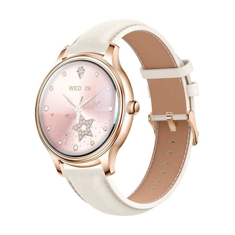 COLMI L28 Smart Watch (Gold + gold leather strap)
