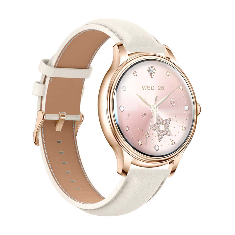 COLMI L28 Smart Watch (Gold + gold leather strap)