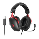 QCY Heroad VN200 Gaming Headphones (Black and Red)