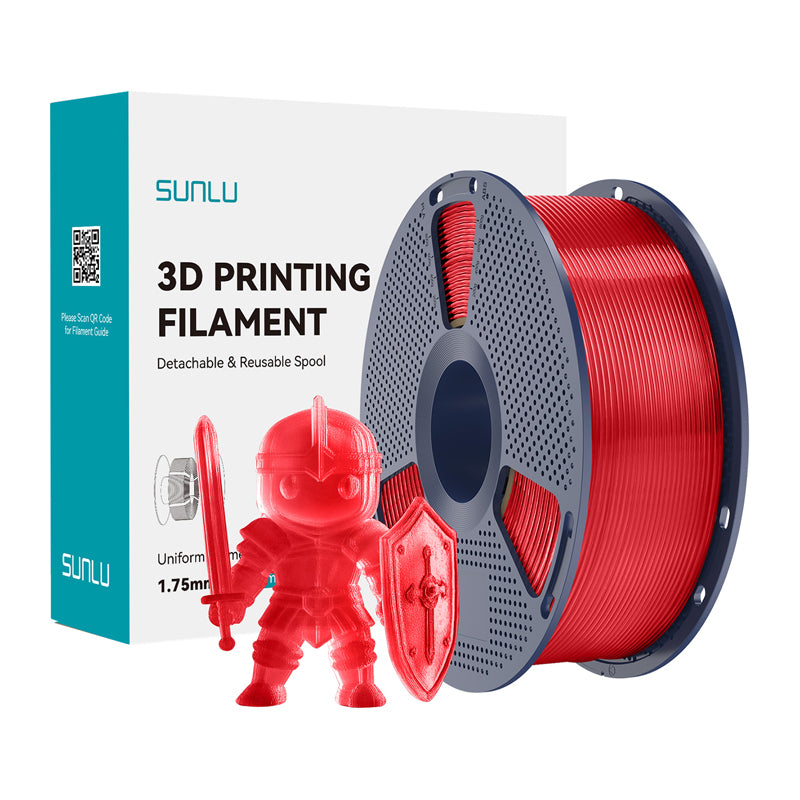 Sunlu PLA+ Filament (Transparent Red)