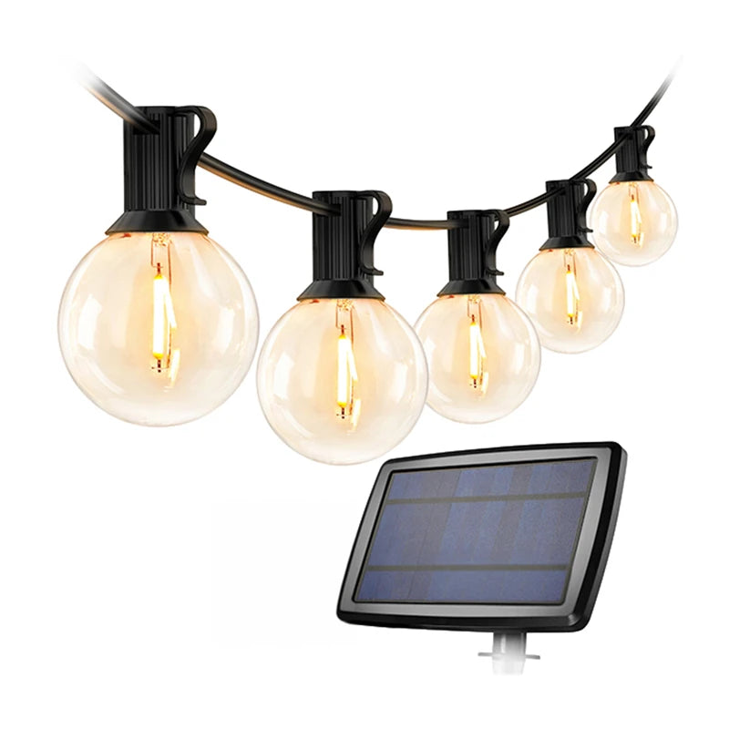 LEPRO PR440001-WW Solar Garden String Lights, 7.62 m, Twilight Sensor, 4 Modes