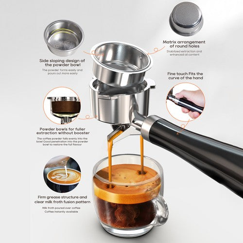 HiBREW H10B espressomasin, 20-baarine tõmberõhk